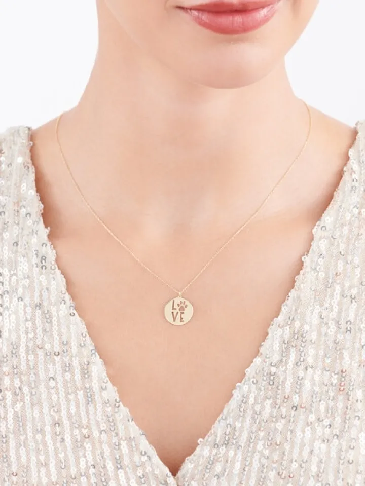 Złoty naszyjnik - love