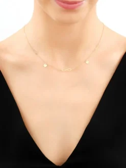 Złoty naszyjnik - nieskończoności, koniczyny