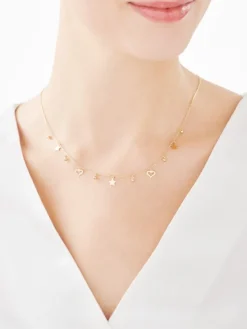 Złoty naszyjnik  - serca, gwiazdy