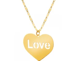 Złoty naszyjnik - serce, love