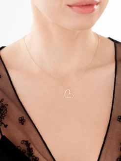 Złoty naszyjnik - serce, love