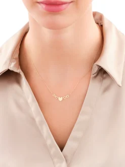 Złoty naszyjnik - serce, nieskończoności