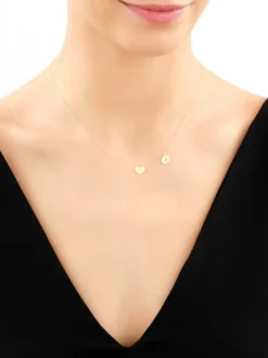 Złoty naszyjnik - stópki, serce