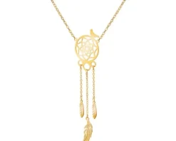 Złoty naszyjnik, ankier - łapacz snów