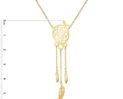 Złoty naszyjnik, ankier - łapacz snów