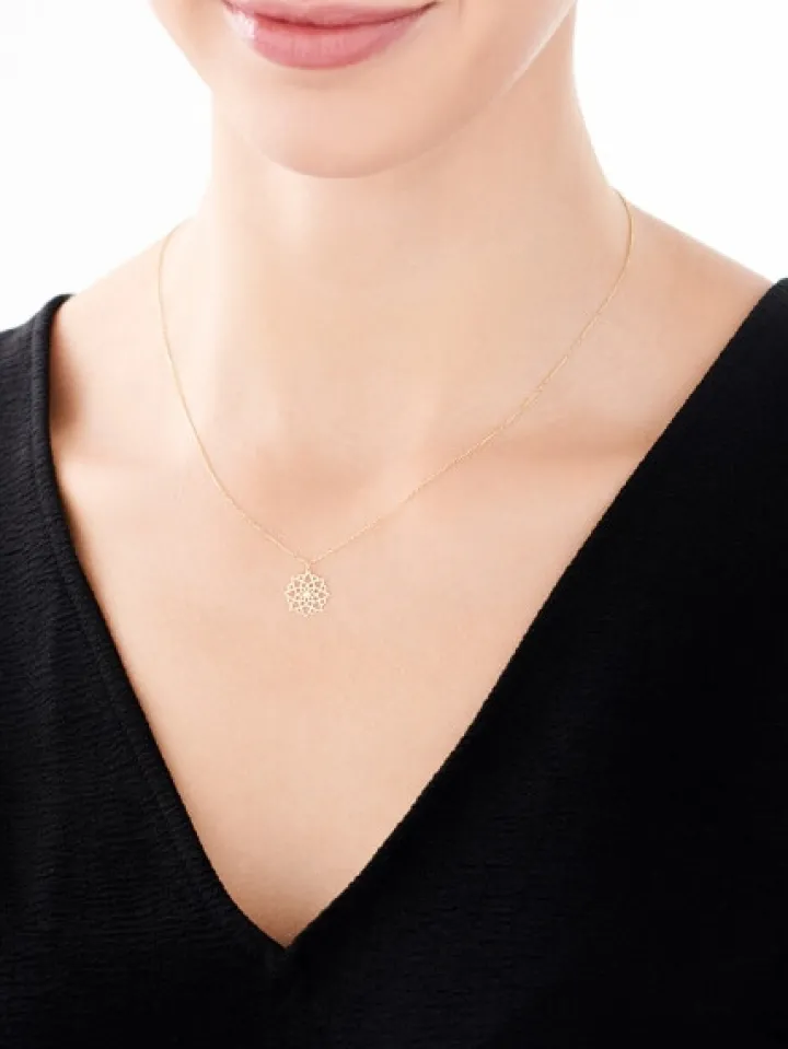 Złoty naszyjnik, ankier - gwiazda, rozeta