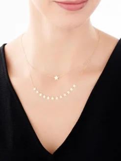 Złoty naszyjnik, ankier - gwiazdy