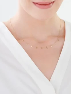 Złoty naszyjnik, ankier - gwiazdy, Księżyce, pioruny