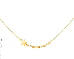 Złoty naszyjnik, ankier - gwiazda, kulki