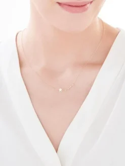 Złoty naszyjnik, ankier - gwiazda, kulki