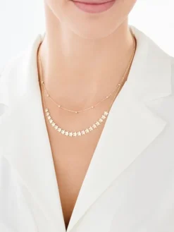 Złoty naszyjnik, ankier - gwiazdy, kulki