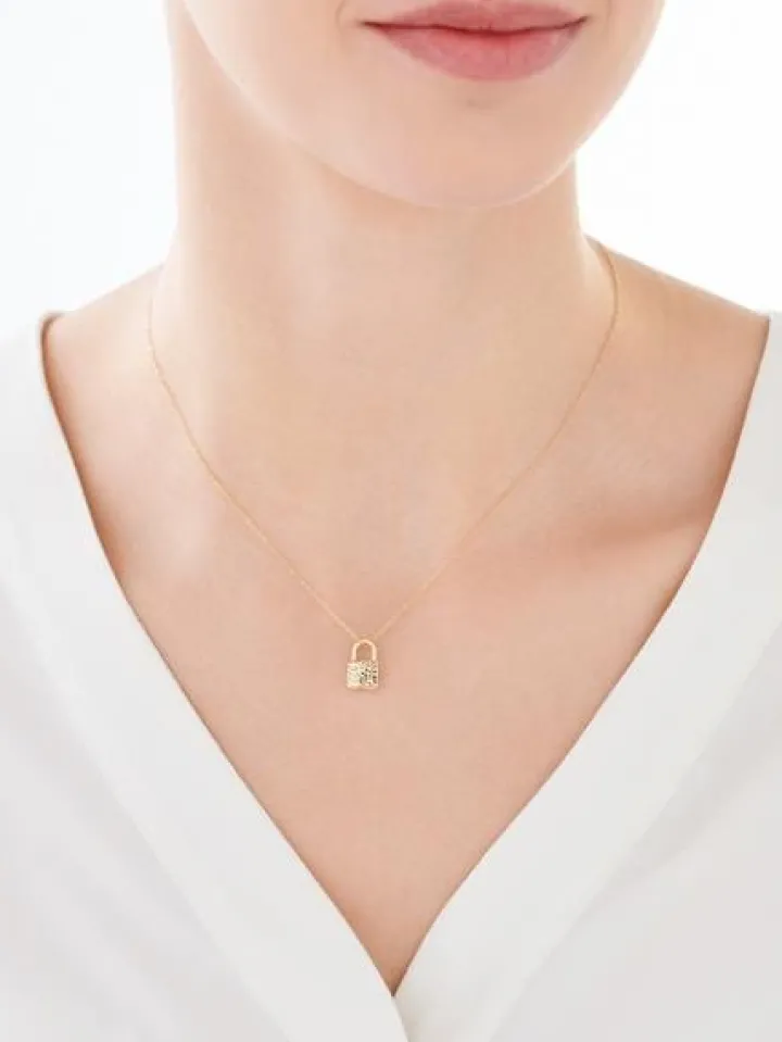 Złoty naszyjnik, ankier - kłódka