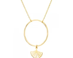Złoty naszyjnik, ankier - koło, miłorząb