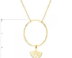 Złoty naszyjnik, ankier - koło, miłorząb