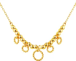 Złoty naszyjnik, ankier - koła, kulki