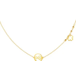 Złoty naszyjnik, ankier - koniczyny