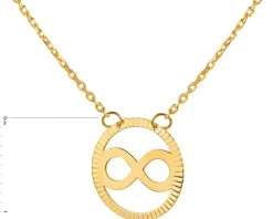 Złoty naszyjnik, ankier - koło, nieskończoność