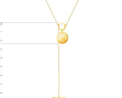 Złoty naszyjnik, ankier - koło, serce