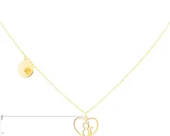 Złoty naszyjnik, ankier - kot, łapka