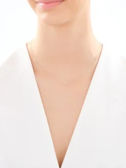 Złoty naszyjnik, ankier - koła, serca