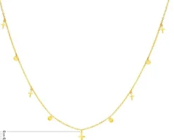 Złoty naszyjnik, ankier - krzyże, koła