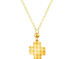 Złoty naszyjnik, ankier - krzyż