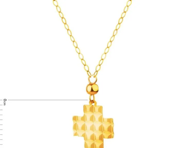 Złoty naszyjnik, ankier - krzyż
