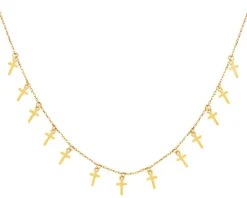 Złoty naszyjnik, ankier - krzyże