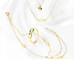 Złoty naszyjnik, ankier - kulka, nieskończoność