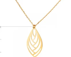 Złoty naszyjnik, ankier - liść