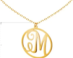 Złoty naszyjnik, ankier - litera M