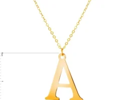 Złoty naszyjnik, ankier - litera A