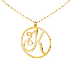 Złoty naszyjnik, ankier - litera K