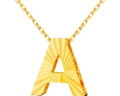 Złoty naszyjnik, ankier - litera A
