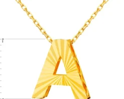 Złoty naszyjnik, ankier - litera A