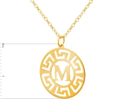 Złoty naszyjnik, ankier - litera M
