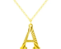 Złoty naszyjnik, ankier - litera A