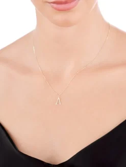 Złoty naszyjnik, ankier - litera A