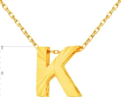 Złoty naszyjnik, ankier - litera K