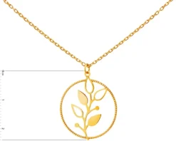 Złoty naszyjnik, ankier - liście