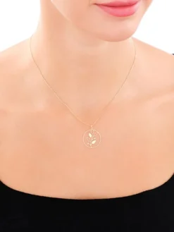 Złoty naszyjnik, ankier - liście