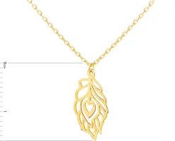 Złoty naszyjnik, ankier - liść