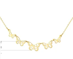 Złoty naszyjnik, ankier - motyle