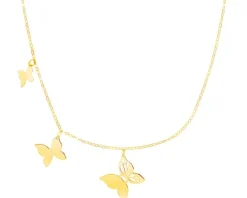 Złoty naszyjnik, ankier - motyle
