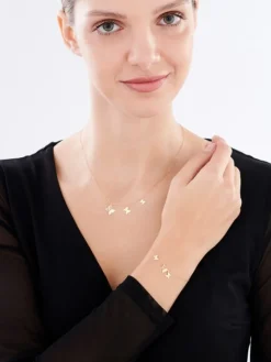 Złoty naszyjnik, ankier - motyle