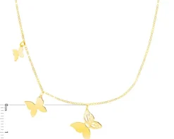Złoty naszyjnik, ankier - motyle