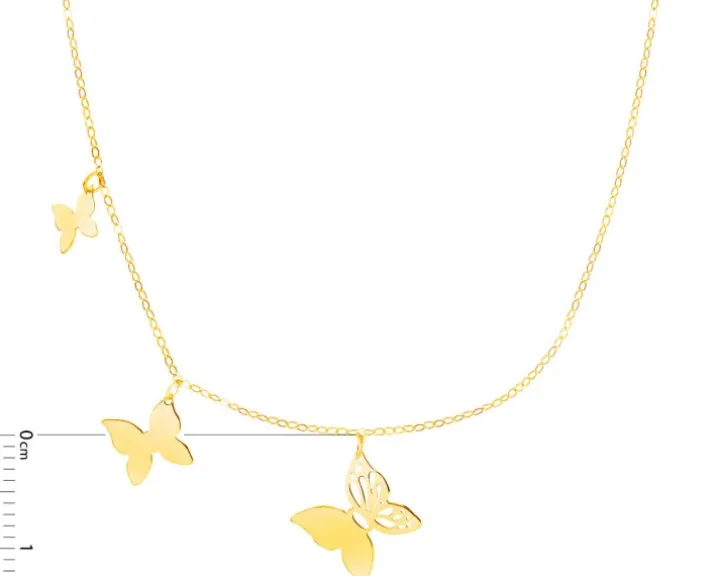 Złoty naszyjnik, ankier - motyle