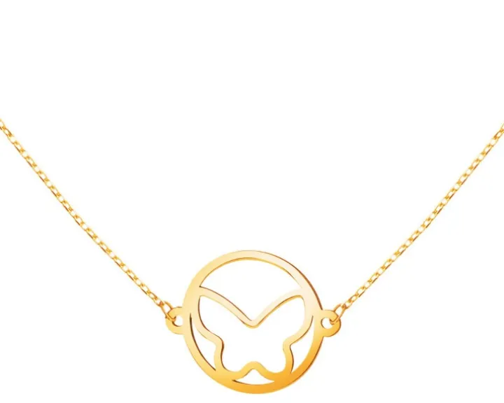 Złoty naszyjnik, ankier - motyl