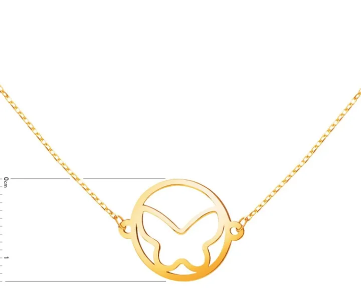 Złoty naszyjnik, ankier - motyl