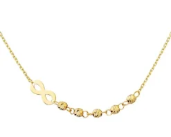 Złoty naszyjnik, ankier - nieskończoność, kulki